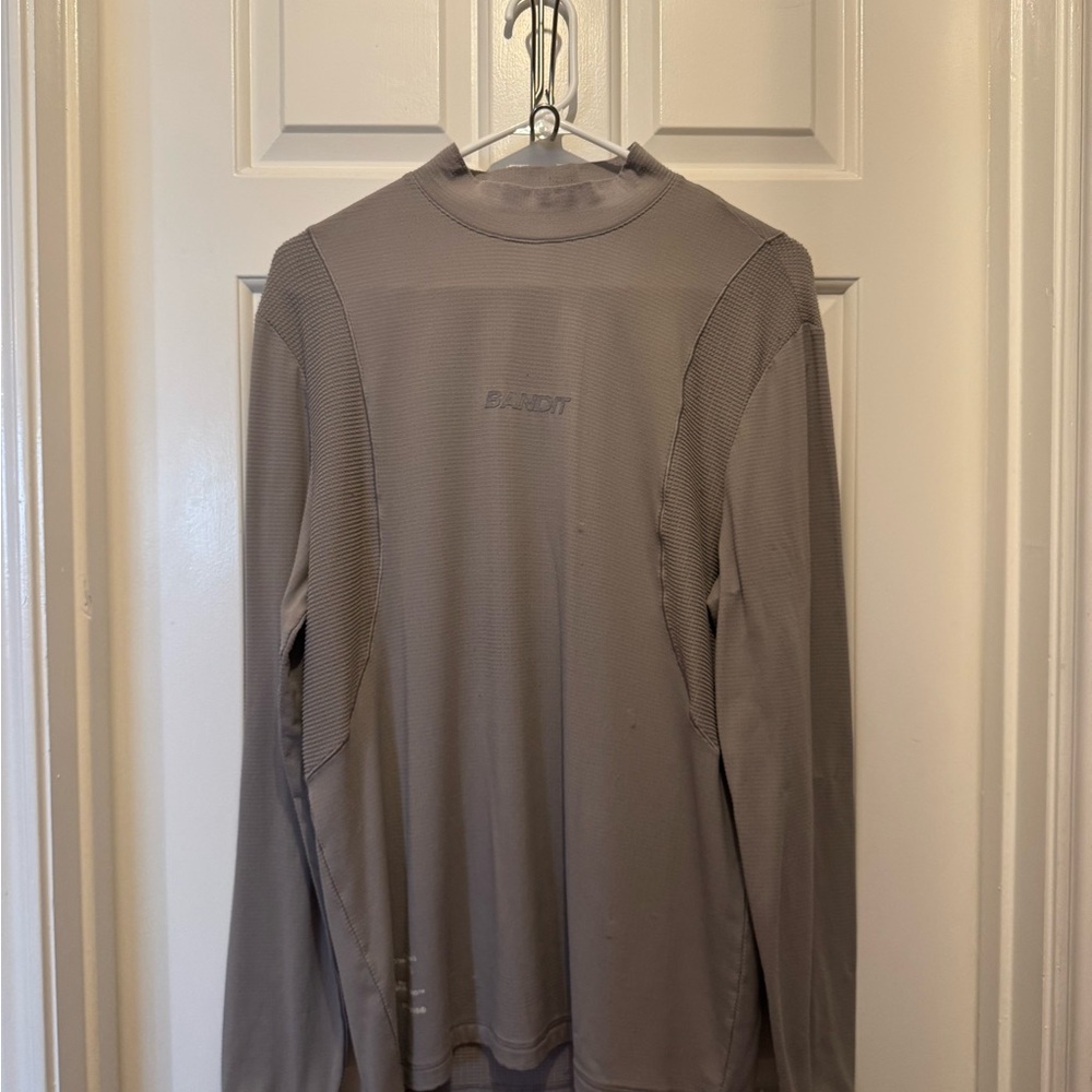 Bandit AuraGrid Mock Neck  Long-Sleeve running shirt - grey - men’s small